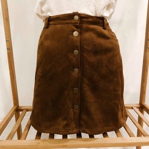 Brown suede skirt
